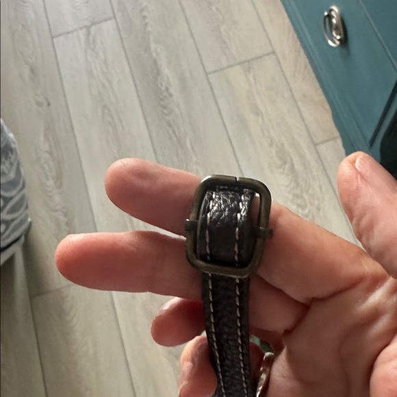 Chala Teal and Brown Turtle Crossbody Bag - Picture 13 of 13